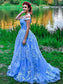 Applique Sleeveless Gown Tulle Off-the-Shoulder Ball Sweep/Brush Train Dresses