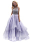 Scoop Floor-Length Gown Sleeveless Ball Beading Organza Dresses
