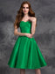 Short Sleeveless A-line/Princess Sweetheart Taffeta Bridesmaid Dresses