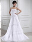 Sleeveless Strapless Beading Organza A-Line/Princess Long Wedding Dresses
