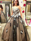 Applique Gown Sweetheart Ball Sleeveless Floor-Length Tulle Dresses