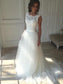 A-Line/Princess Square Court Sleeveless Train Tulle Wedding Dresses