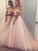 Off-the-Shoulder Beading Tulle A-Line/Princess Sleeveless Sweep/Brush Train Dresses