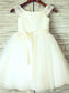 Scoop Sleeveless Sash/Ribbon/Belt Knee-Length Tulle A-line/Princess Flower Girl Dresses