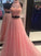 Neck Floor-Length Lace High Tulle Sleeveless A-Line/Princess Two Piece Dresses