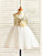 Halter Tulle Tea-Length A-line/Princess Sequin Sleeveless Flower Girl Dresses