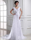 V-neck A-Line/Princess Beading Sleeveless Long Tulle Wedding Dresses