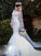 Tulle Trumpet/Mermaid Sleeves Sweep/Brush Lace Off-the-Shoulder Long Train Wedding Dresses