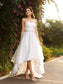 A-Line/Princess Sleeveless High Beading Sweetheart Low Organza Wedding Dresses