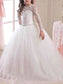 Lace Gown Long Sleeves Tulle Floor-Length Ball Scoop Flower Girl Dresses