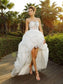 A-Line/Princess Sweetheart High Low Beading Sleeveless Organza Wedding Dresses