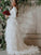 Ruffles Scoop Tulle A-Line/Princess Sweep/Brush Sleeves Long Train Wedding Dresses