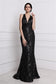 Sleeveless V-neck Sheath/Column Long Lace Dresses