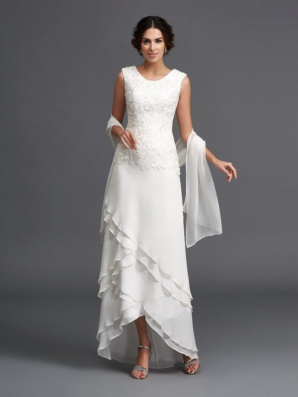 Lace of Chiffon Scoop A-Line/Princess Mother Long Sleeveless the Bride Dresses