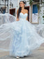 Applique Tulle A-Line/Princess Sweetheart Sleeveless Floor-Length Dresses