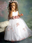 Tulle Long A-line/Princess Sleeveless Flower Hand-made Scoop Flower Girl Dresses