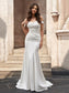 Sleeveless Off-the-Shoulder Trumpet/Mermaid Crepe Ruched Sweep/Brush Stretch Train Wedding Dresses