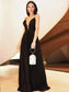 A-Line/Princess V-neck Ruffles Chiffon Sleeveless Floor-Length Dresses