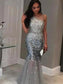 Jewel Trumpet/Mermaid Sleeveless Floor-Length Sequin Tulle Dresses