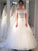Ball Tulle Gown Off-the-Shoulder Short Sleeves Floor-Length Wedding Dresses