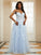 Applique Sleeveless Tulle A-Line/Princess Off-the-Shoulder Sweep/Brush Train Dresses