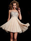A-Line/Princess Scoop Beading Sleeveless Short Chiffon Homecoming Dresses