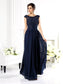 Beading Mother of Chiffon Long Scoop Sleeveless A-Line/Princess the Bride Dresses