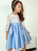 Taffeta A-Line/Princess Scoop Sleeves Lace 3/4 Knee-Length Flower Girl Dresses