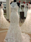 Scoop Train Sleeveless Sweep/Brush Applique Sheath/Column Lace Wedding Dresses