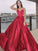 V-neck Sleeveless A-Line/Princess Ruffles Satin Floor-Length Dresses