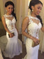 Sleeveless Scoop Trumpet/Mermaid Court Spandex Applique Train Wedding Dresses
