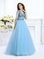 Sleeves 1/2 Beading V-neck Gown Long Ball Satin Quinceanera Dresses