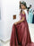 A-Line/Princess Off-the-Shoulder Satin Sleeveless Applique Floor-Length Dresses