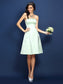 A-Line/Princess Sleeveless Short Strapless Satin Bridesmaid Dresses