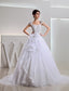 Gown Ball Organza Long Beading Embroidery Bowknot Wedding Dresses