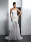 One-Shoulder Sleeveless Trumpet/Mermaid Lace Long Lace Wedding Dresses