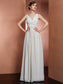 Sleeveless V-neck A-Line/Princess Long Chiffon Dresses