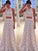 A-Line/Princess Scoop Sleeveless Floor-Length Lace Dresses