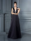 Sleeveless Lace A-Line/Princess Straps Long Satin Dresses