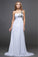 A-Line/Princess Sequin Lace One-Shoulder Sleeveless Long Chiffon Dresses
