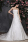 Beading Sleeveless Hand-Made A-Line/Princess Flower Strapless Applique Net Wedding Dresses