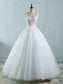 Gown Sleeveless Applique Floor-Length V-neck Sweetheart Ball Tulle Wedding Dresses
