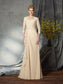 Sleeves A-Line/Princess Long of Mother 3/4 Sweetheart Lace Chiffon the Bride Dresses