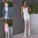Sheath/Column Sleeveless Lace Ruched Halter Floor-Length Wedding Dresses