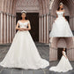 Court Tulle Sleeveless Gown Ball Off-the-Shoulder Ruched Train Wedding Dresses