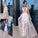 A-Line/Princess Applique Tulle V-neck Sleeveless Floor-Length Dresses