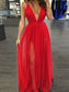 Sleeveless A-Line/Princess Spaghetti Straps Floor-Length Chiffon Dresses