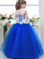 Sleeveless Tulle Ball Lace Jewel Floor-Length Gown Flower Girl Dresses