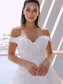 Chapel Gown Tulle Applique V-neck Sleeveless Ball Train Wedding Dresses