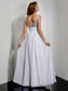 Rhinestone V-neck Sleeveless A-Line/Princess Long Chiffon Dresses
